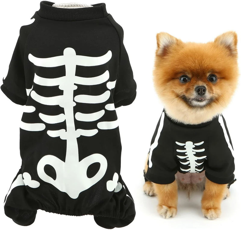 Glow In The Dark Skeleton Dog Jumpsuit
