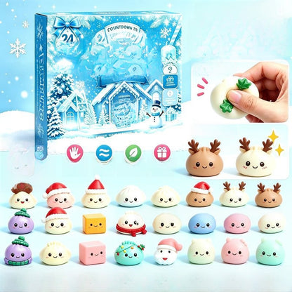 Christmas Advent Calendar Squishy Stress Relief Toy 24 Box Set