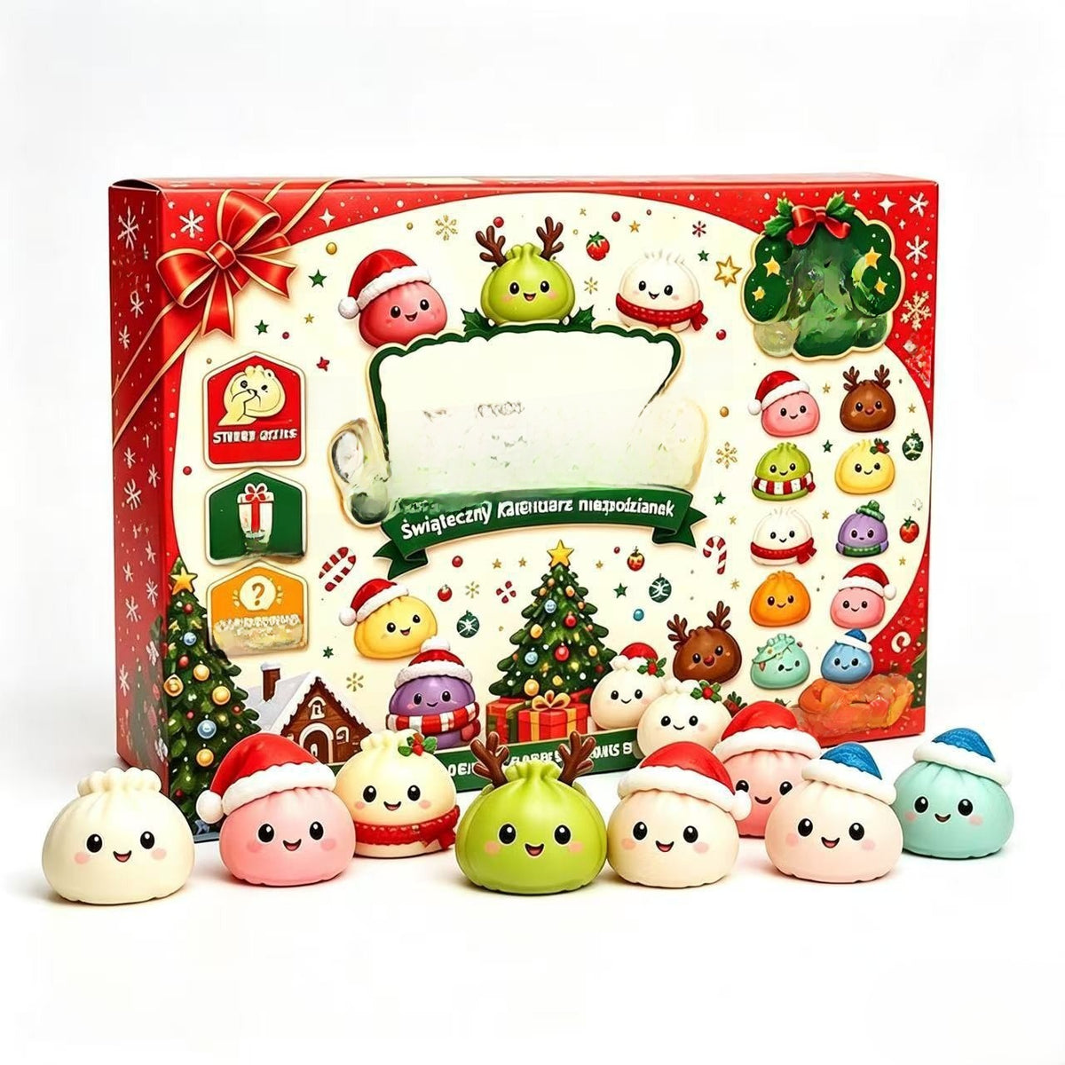 Christmas Advent Calendar Squishy Stress Relief Toy 24 Box Set