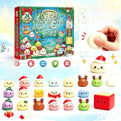 Christmas Advent Calendar Squishy Stress Relief Toy 24 Box Set